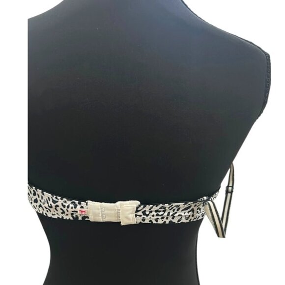 Victoria’s Secret PINK Black & White Leopard Print Push Up Bra - Size 36B - Picture 4 of 6